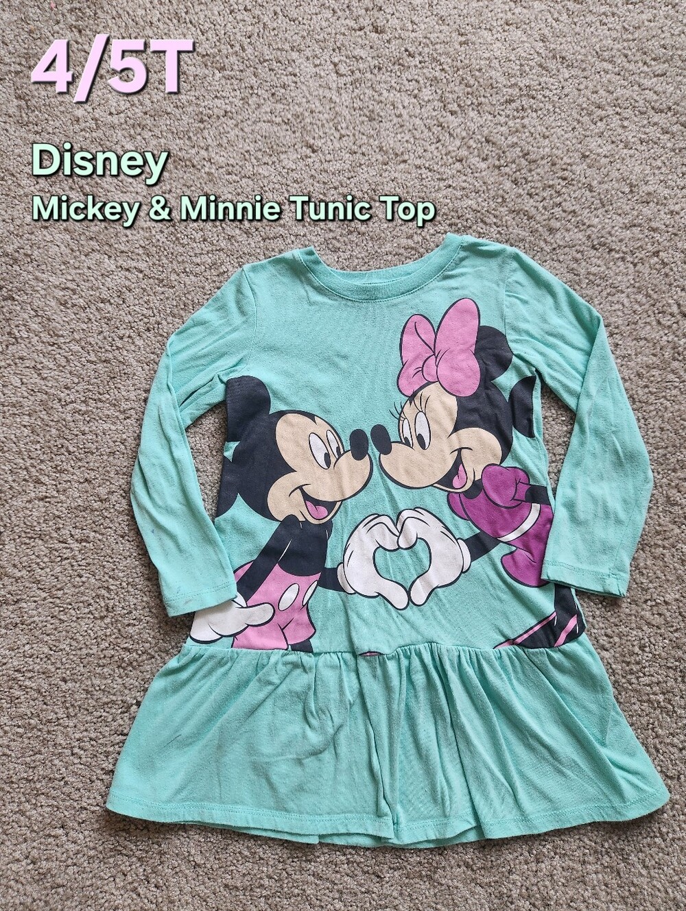 Disney Mickey & Minnie Mint Green Girls Dress